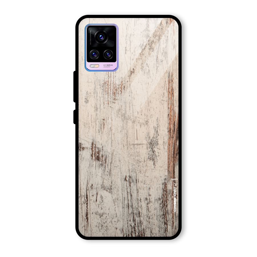Rugged Wooden Texture Glass Back Case for Vivo V20 Pro