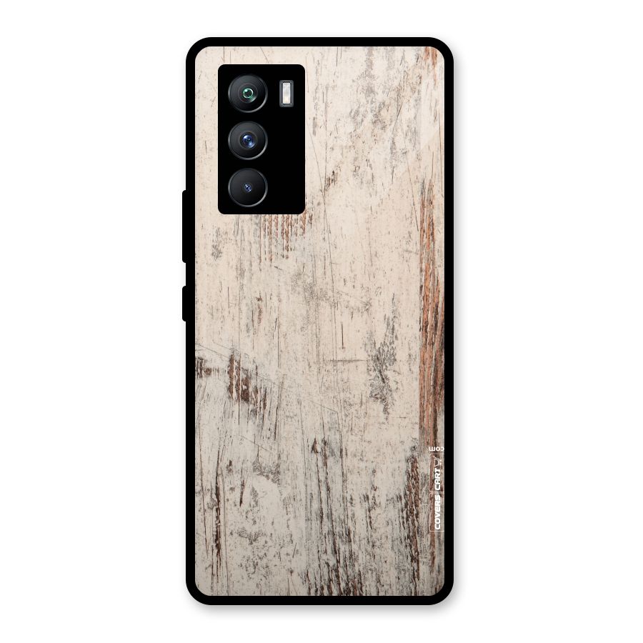 Rugged Wooden Texture Glass Back Case for Vivo iQOO 9 SE