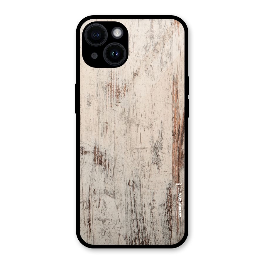 Rugged Wooden Texture Glass Back Case for iPhone 14
