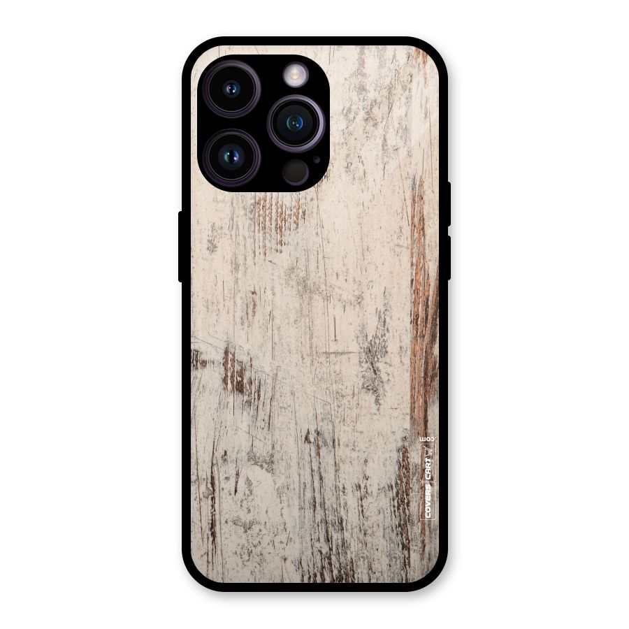 Rugged Wooden Texture Glass Back Case for iPhone 14 Pro Max