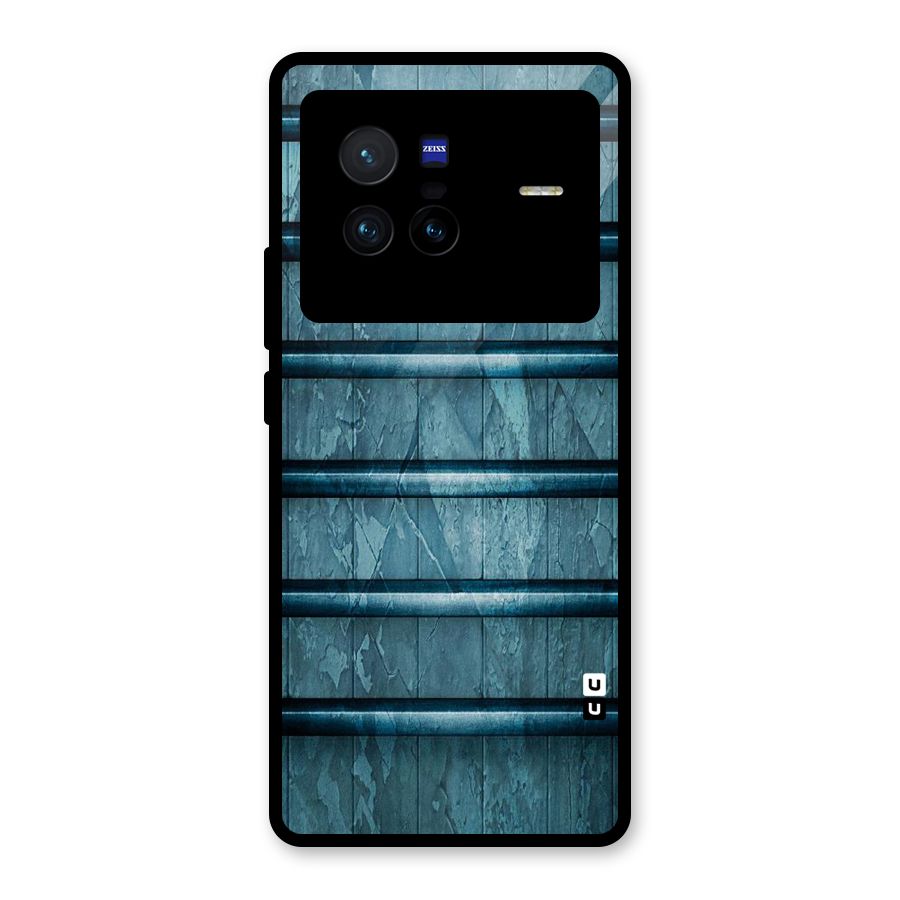 Rustic Blue Shelf Glass Back Case for Vivo X80