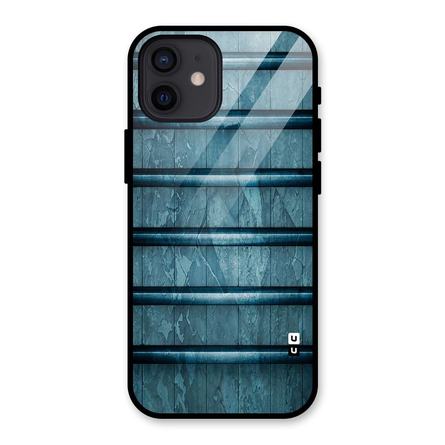Rustic Blue Shelf Glass Back Case for iPhone 12