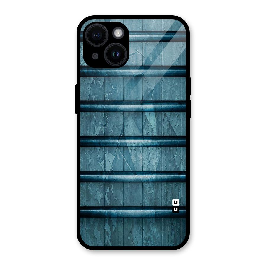 Rustic Blue Shelf Glass Back Case for iPhone 14