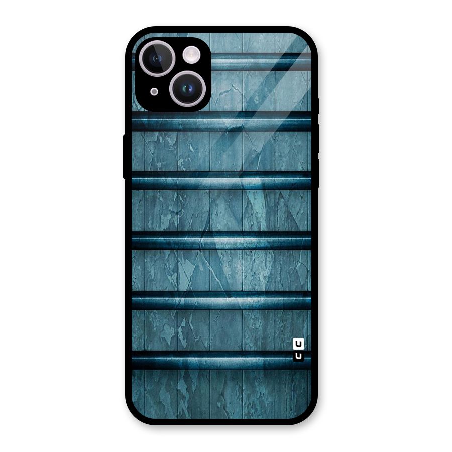 Rustic Blue Shelf Glass Back Case for iPhone 14 Plus