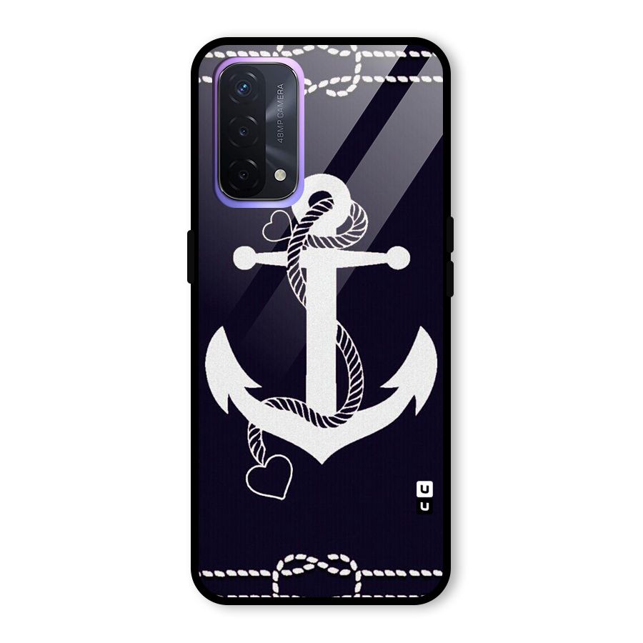Sail Anchor Glass Back Case for Oppo A74 5G