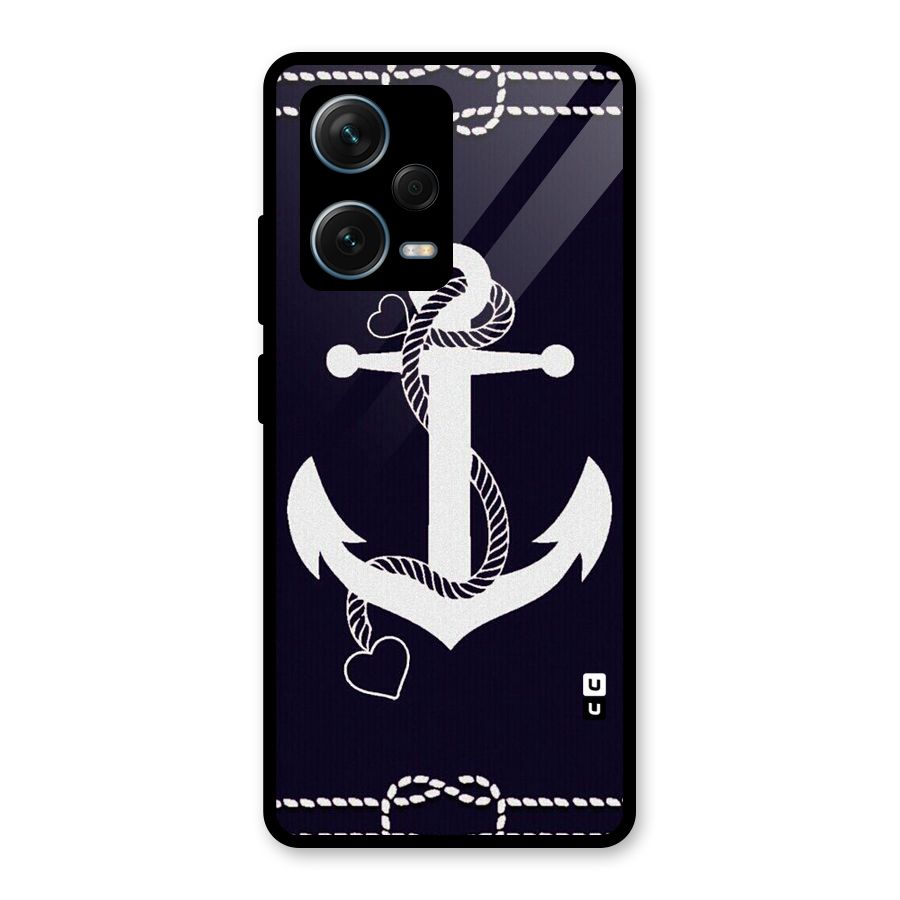 Sail Anchor Glass Back Case for Redmi Note 12 Pro Plus 5G