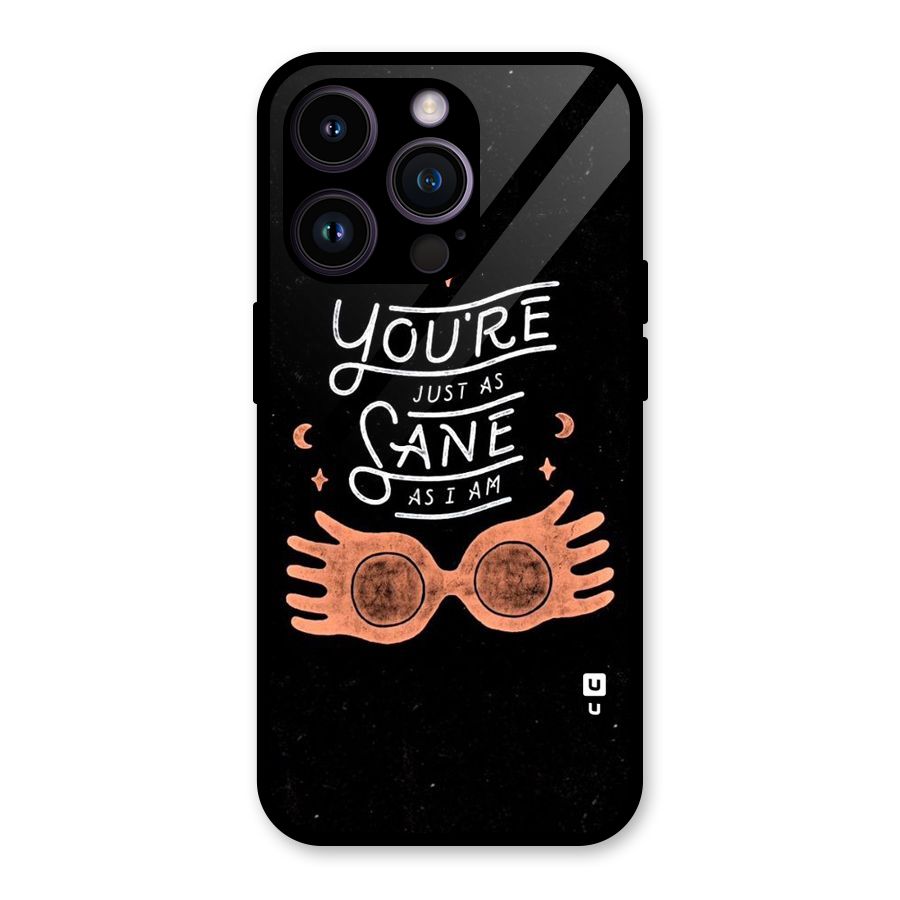 Sane As I Glass Back Case for iPhone 14 Pro