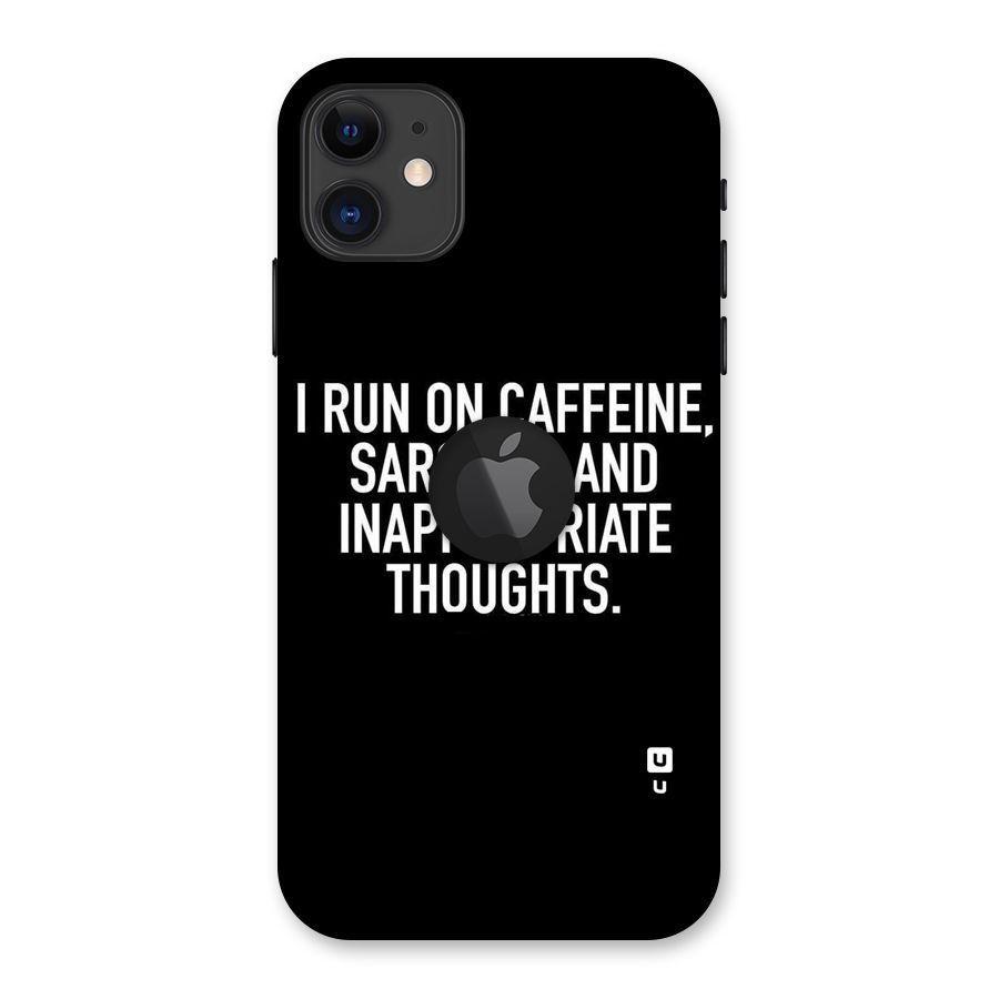 Sarcasm And Caffeine Back Case for iPhone 11 Logo Cut