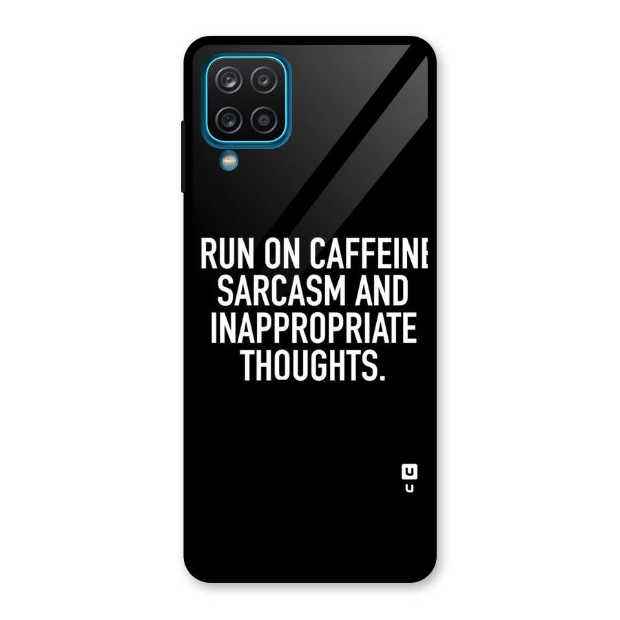 Sarcasm And Caffeine Glass Back Case for Galaxy A12