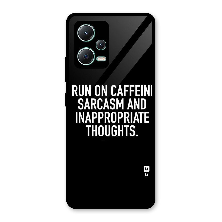 Sarcasm And Caffeine Glass Back Case for Redmi Note 12 5G