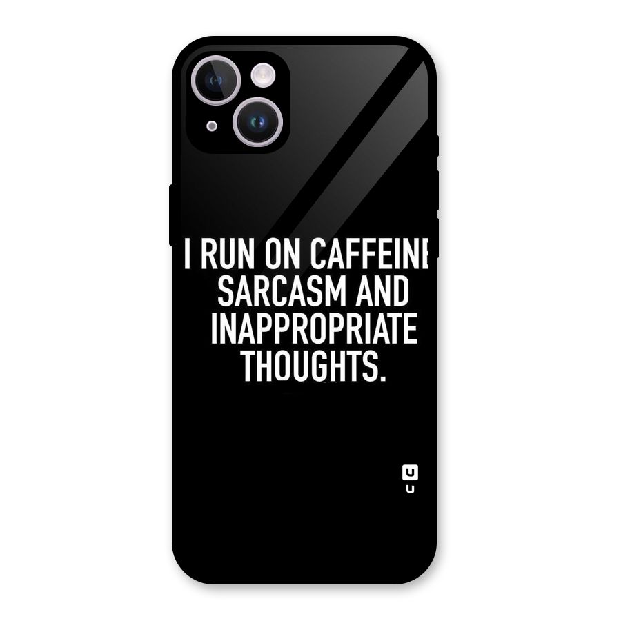 Sarcasm And Caffeine Glass Back Case for iPhone 14 Plus