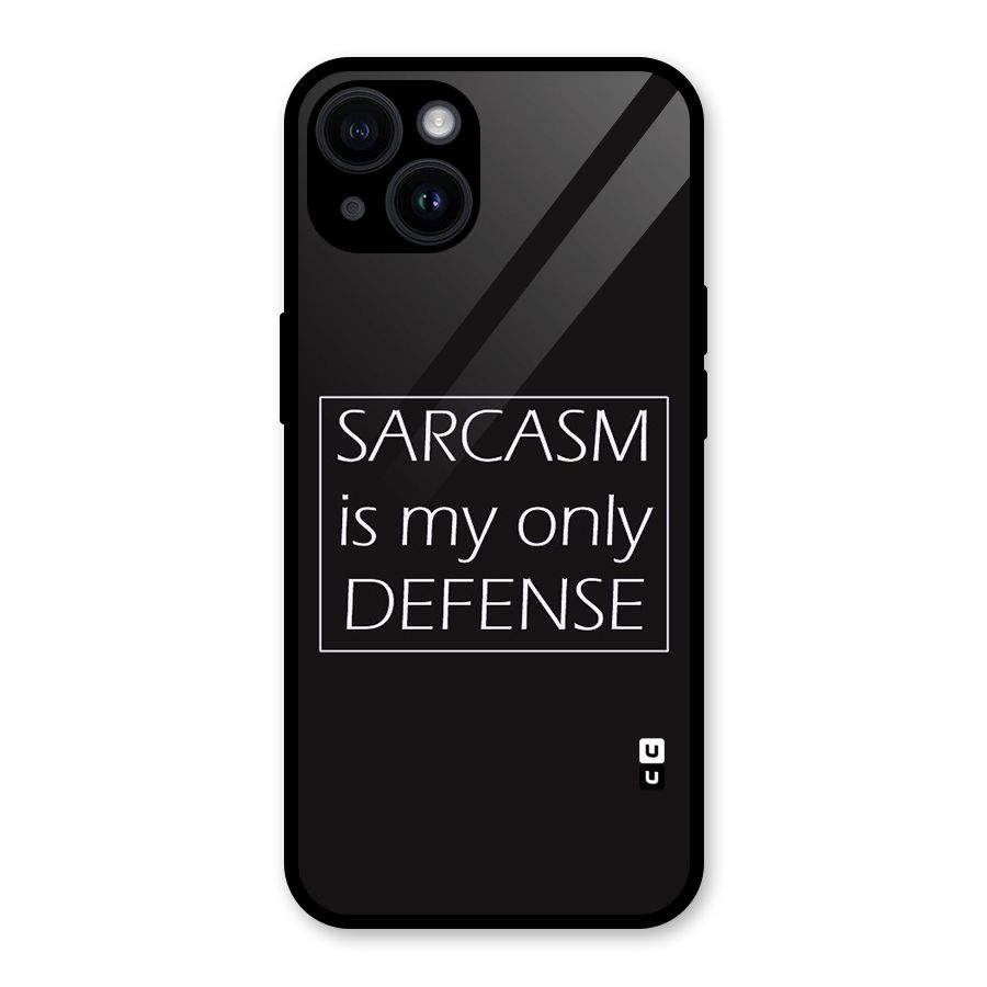 Sarcasm Defence Glass Back Case for iPhone 14