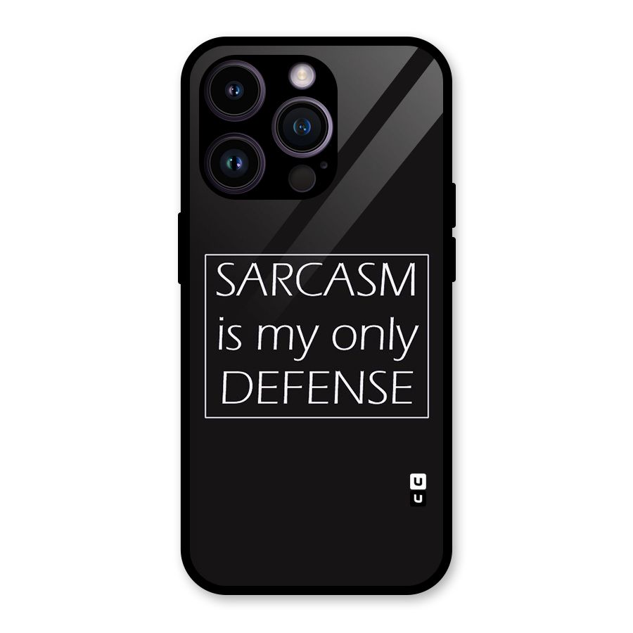 Sarcasm Defence Glass Back Case for iPhone 14 Pro