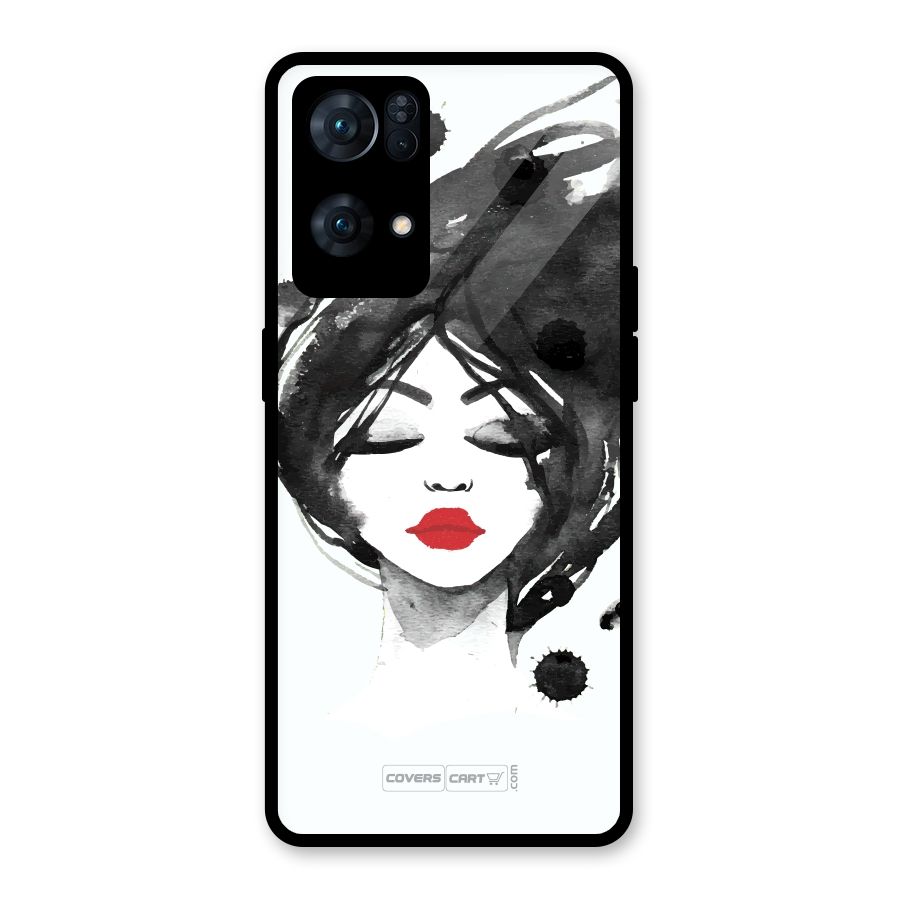 Sassy Girl Glass Back Case for Oppo Reno7 Pro 5G