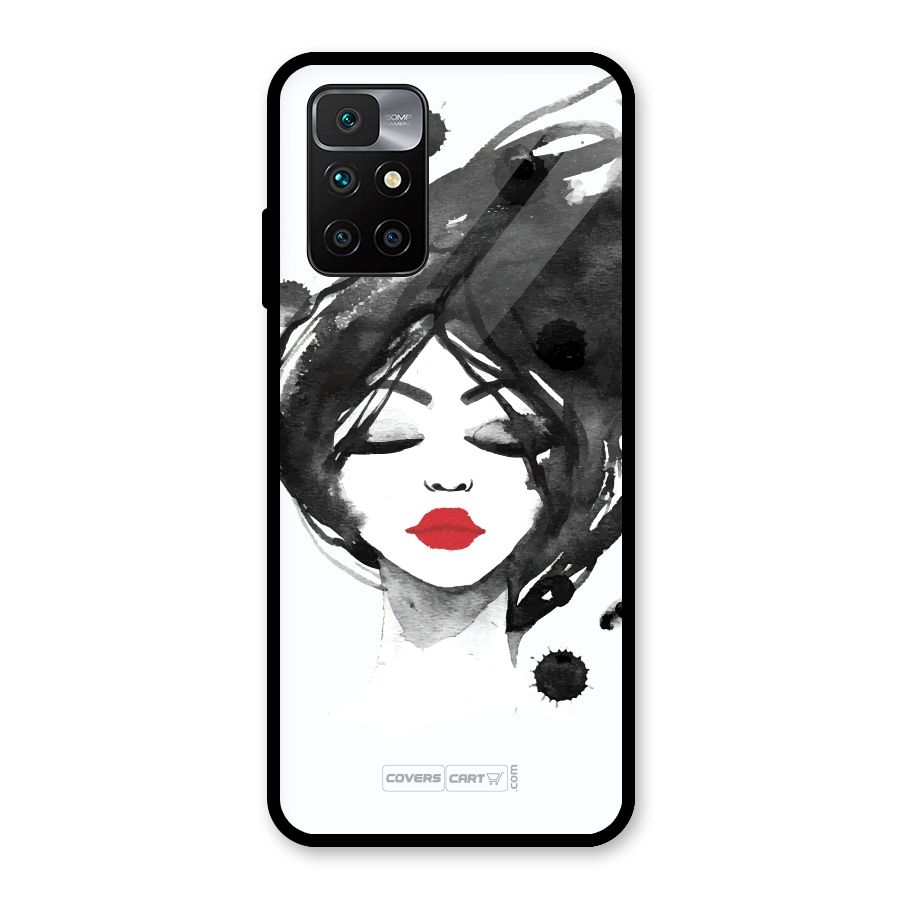 Sassy Girl Glass Back Case for Redmi 10 Prime