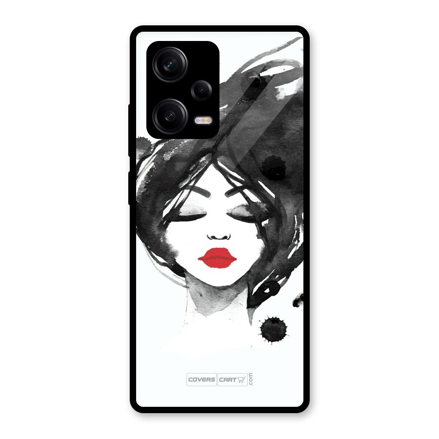 Sassy Girl Glass Back Case for Redmi Note 12 Pro