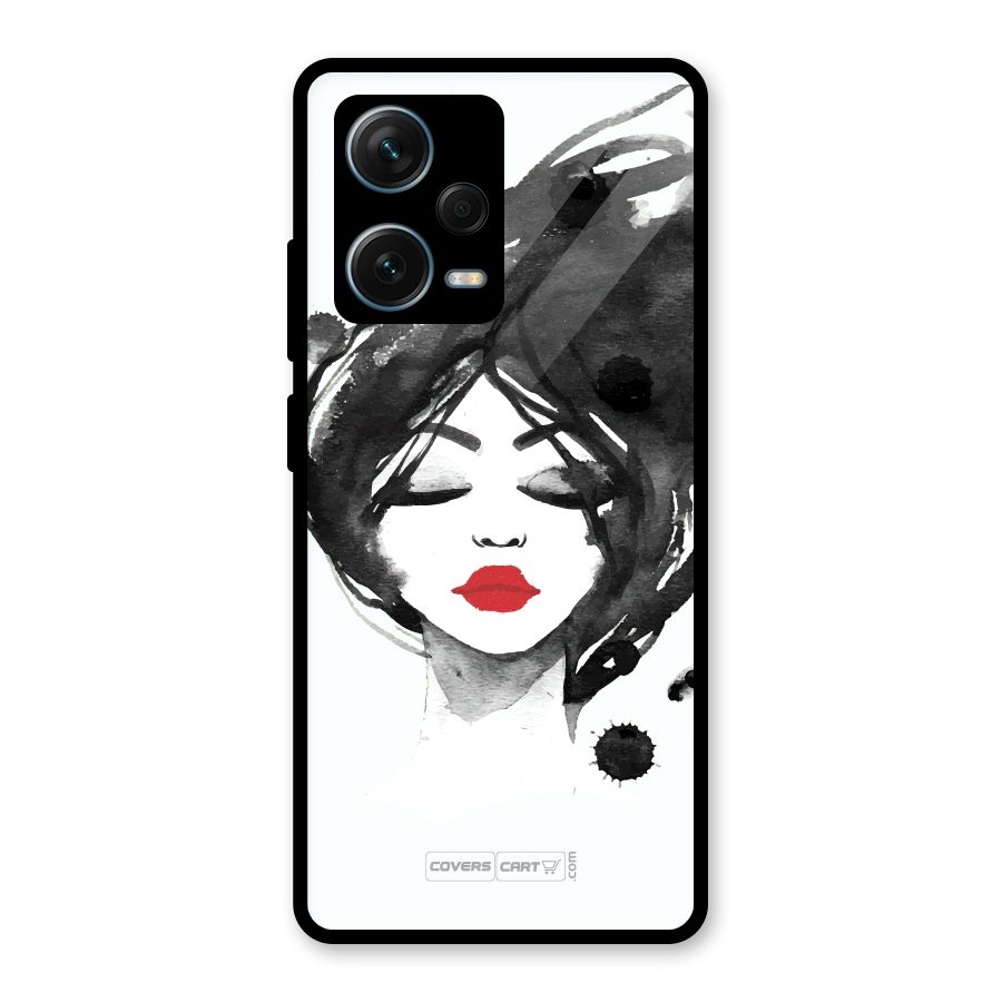 Sassy Girl Glass Back Case for Redmi Note 12 Pro Plus 5G