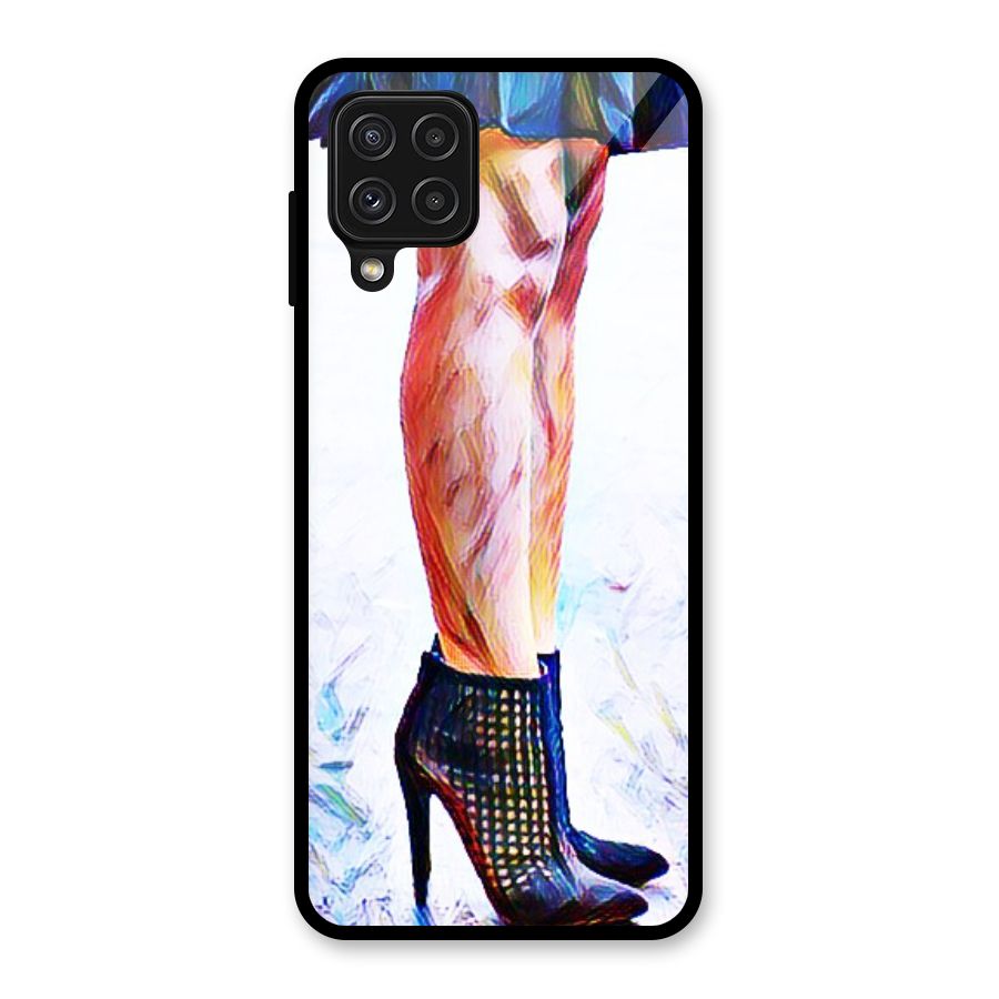 Sassy Heels Glass Back Case for Galaxy A22 4G