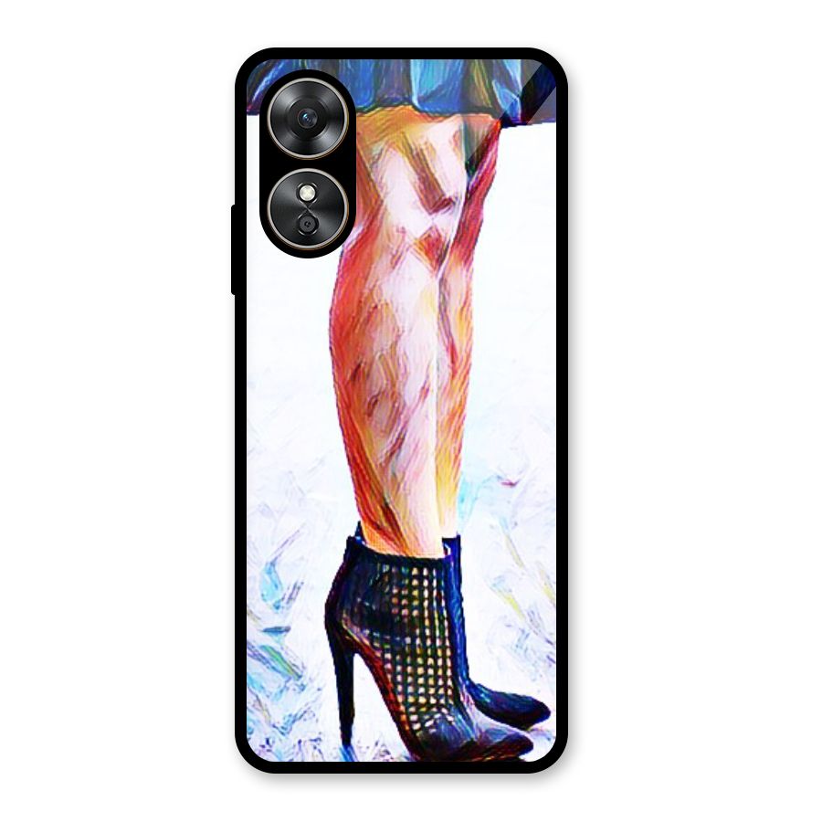 Sassy Heels Glass Back Case for Oppo A17