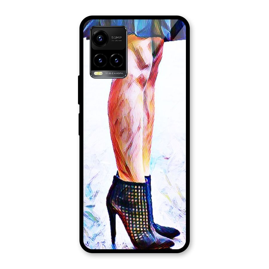 Sassy Heels Glass Back Case for Vivo Y21A