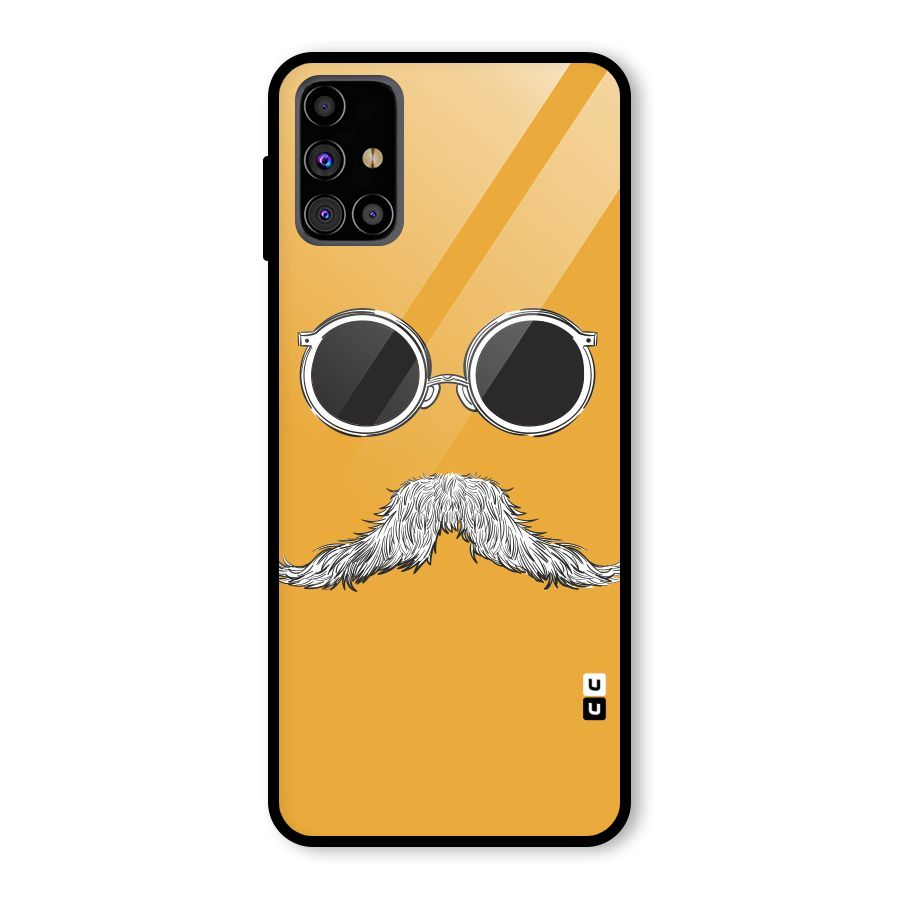 Sassy Mustache Glass Back Case for Galaxy M31s