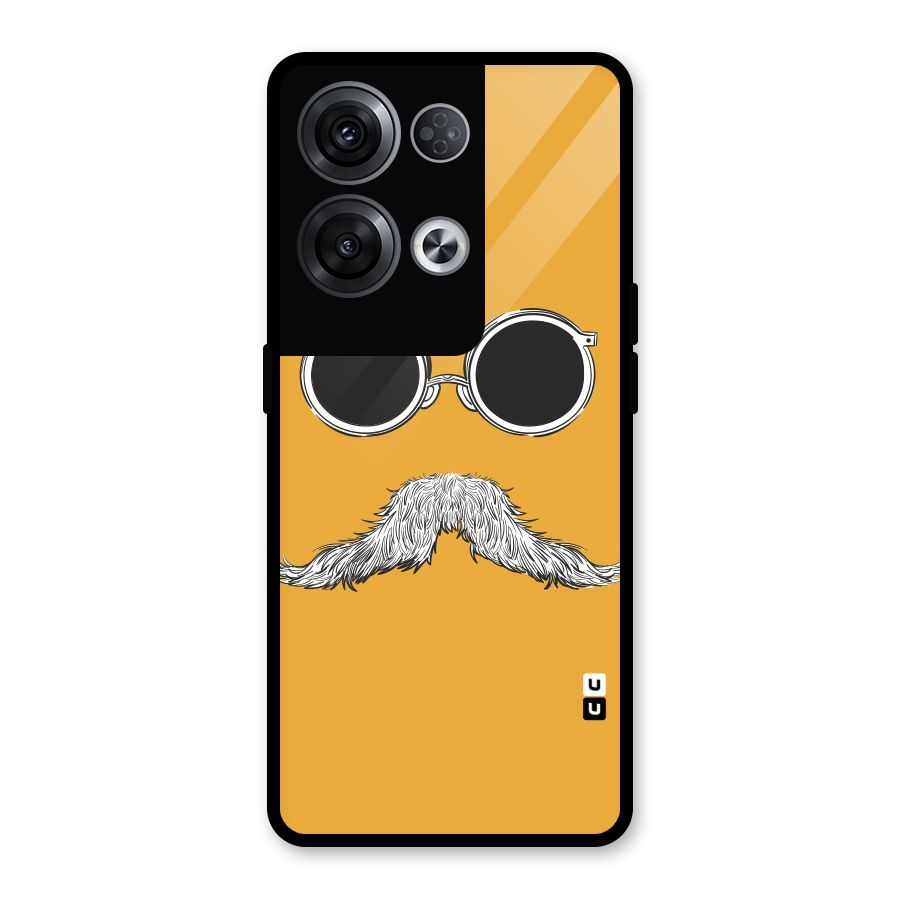 Sassy Mustache Glass Back Case for Oppo Reno8 Pro 5G