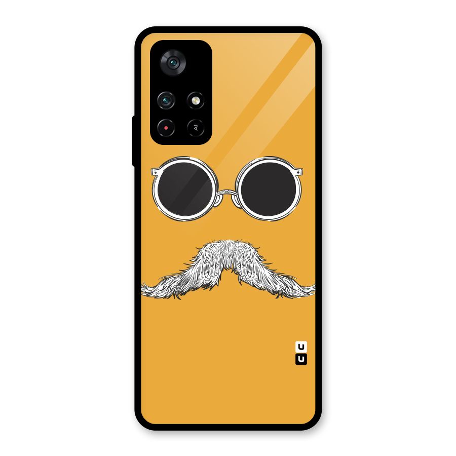 Sassy Mustache Glass Back Case for Poco M4 Pro 5G