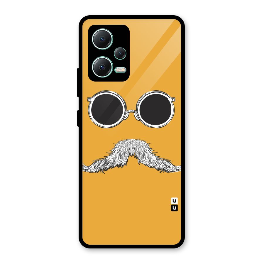 Sassy Mustache Glass Back Case for Redmi Note 12 5G
