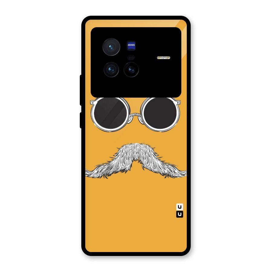 Sassy Mustache Glass Back Case for Vivo X80