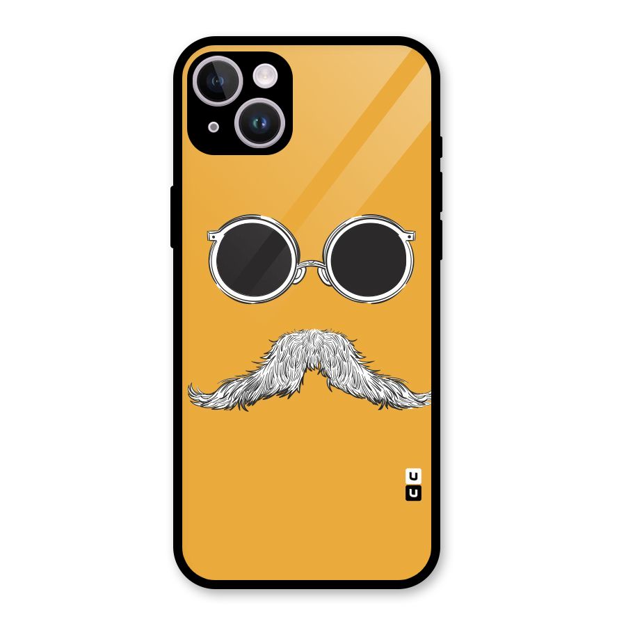 Sassy Mustache Glass Back Case for iPhone 14 Plus