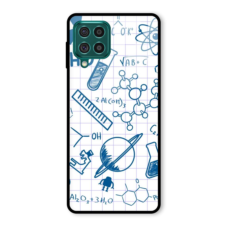 Science Notebook Glass Back Case for Galaxy F62