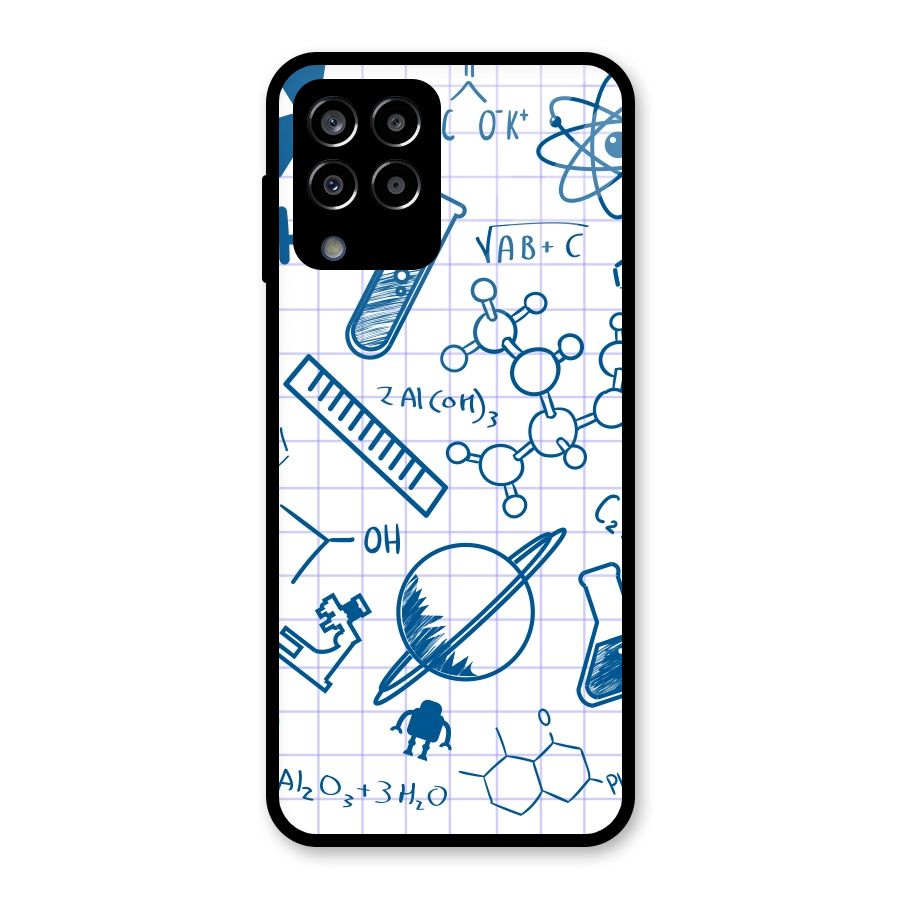 Science Notebook Glass Back Case for Galaxy M33