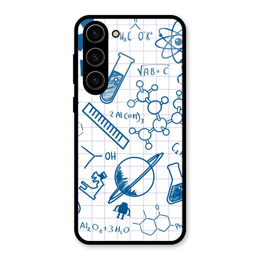 Science Notebook Glass Back Case for Galaxy S23 Plus