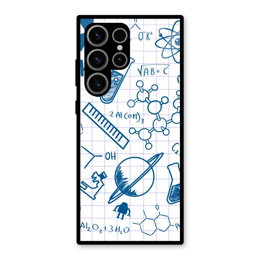 Science Notebook Glass Back Case for Galaxy S23 Ultra