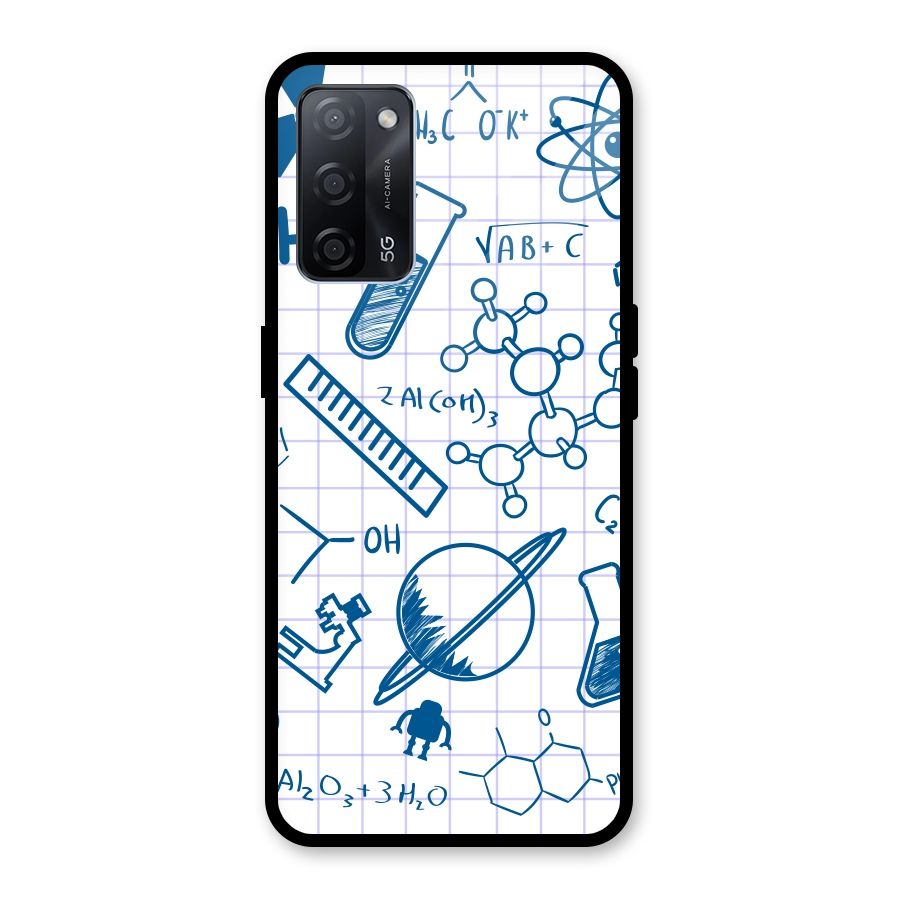 Science Notebook Glass Back Case for Oppo A53s 5G