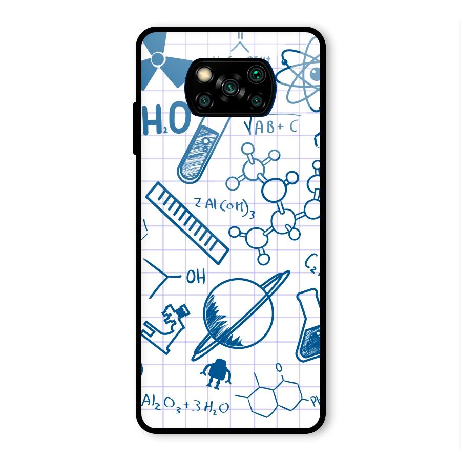 Science Notebook Glass Back Case for Poco X3 Pro