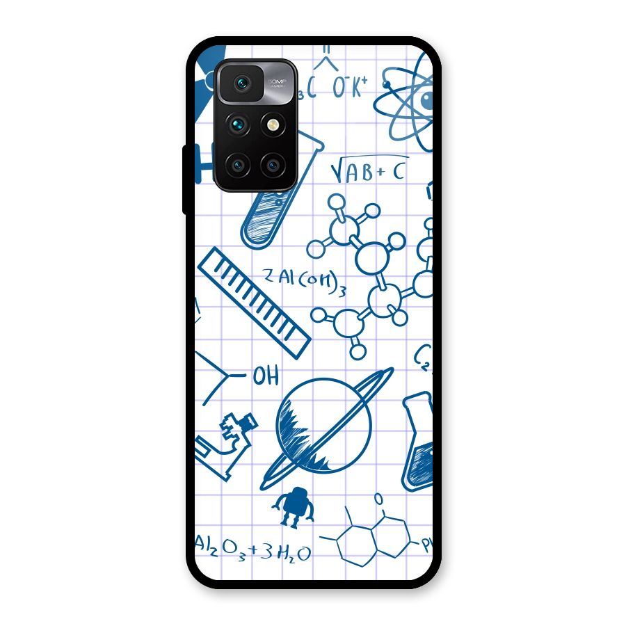 Science Notebook Glass Back Case for Redmi 10 Prime
