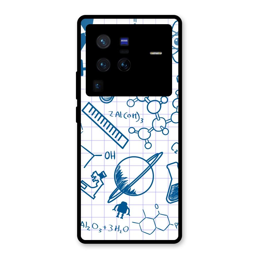 Science Notebook Glass Back Case for Vivo X80 Pro