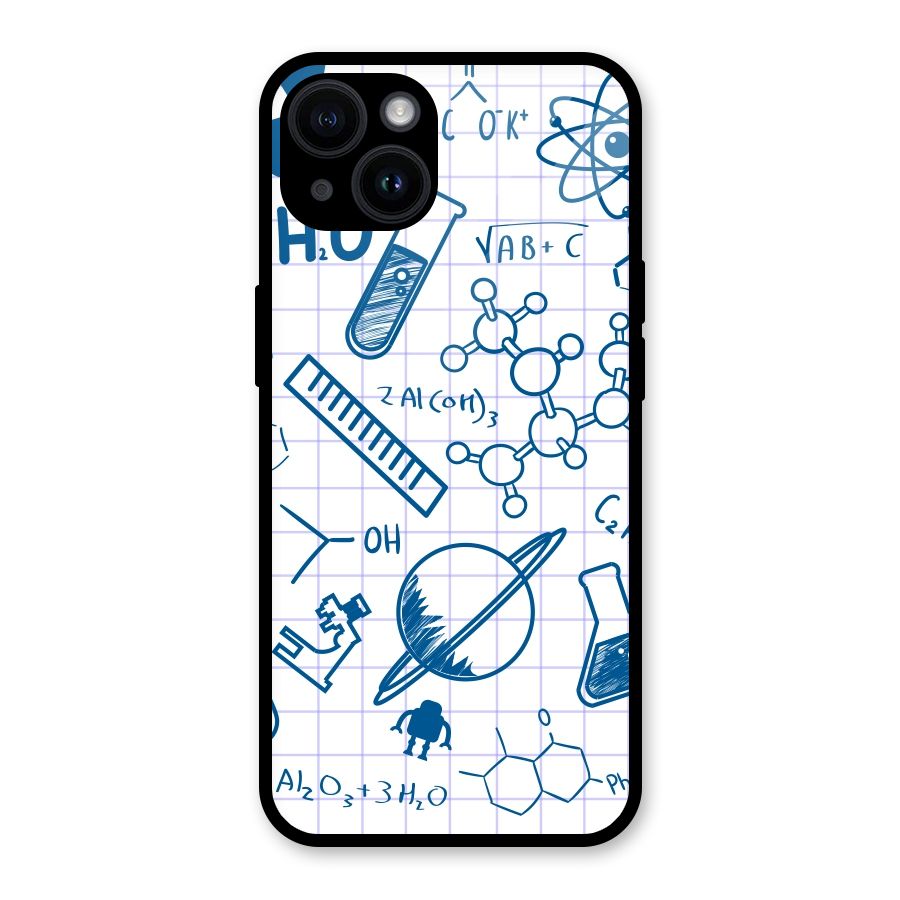 Science Notebook Glass Back Case for iPhone 14