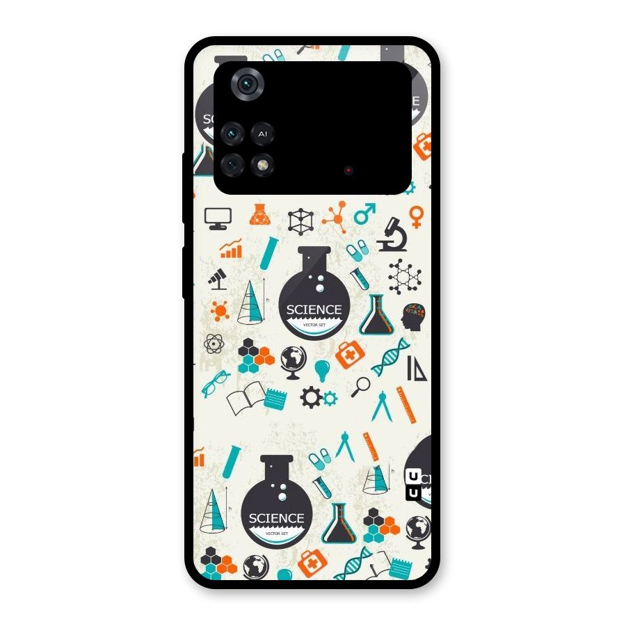 Science Side Glass Back Case for Poco M4 Pro 4G