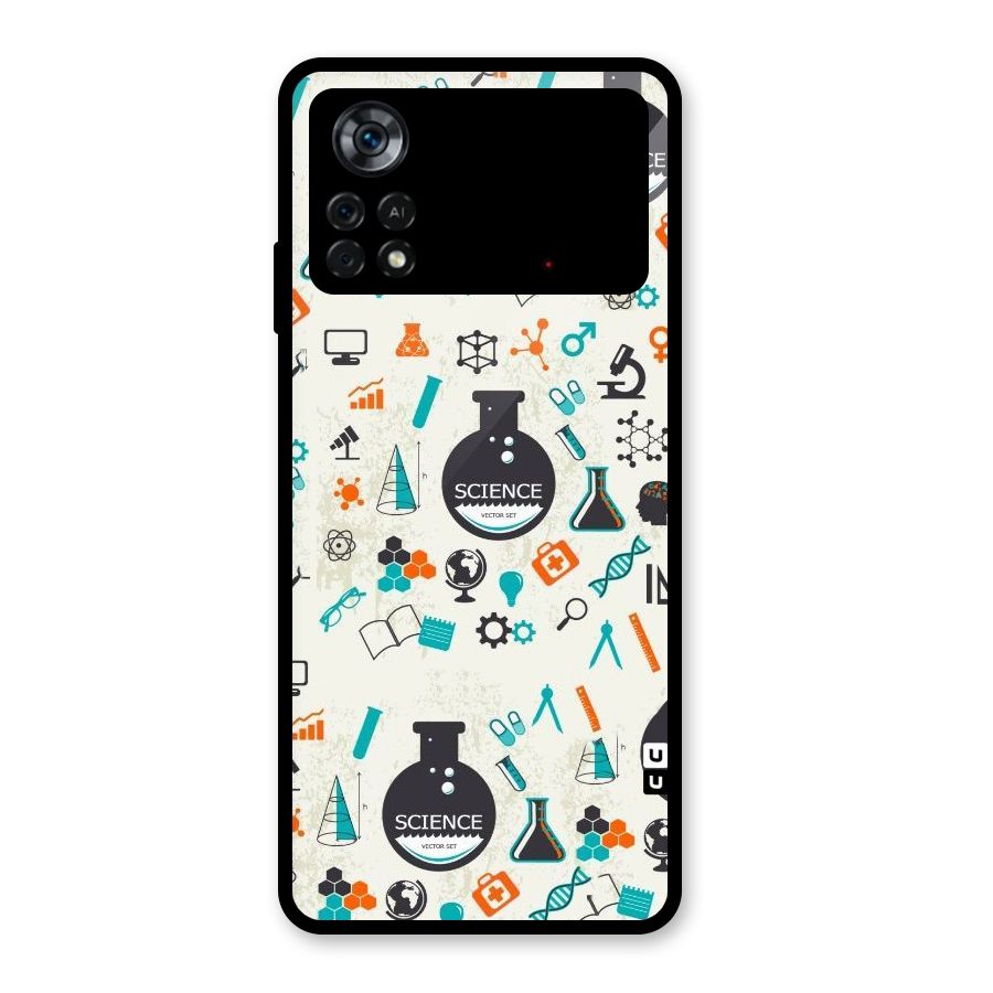 Science Side Glass Back Case for Poco X4 Pro 5G