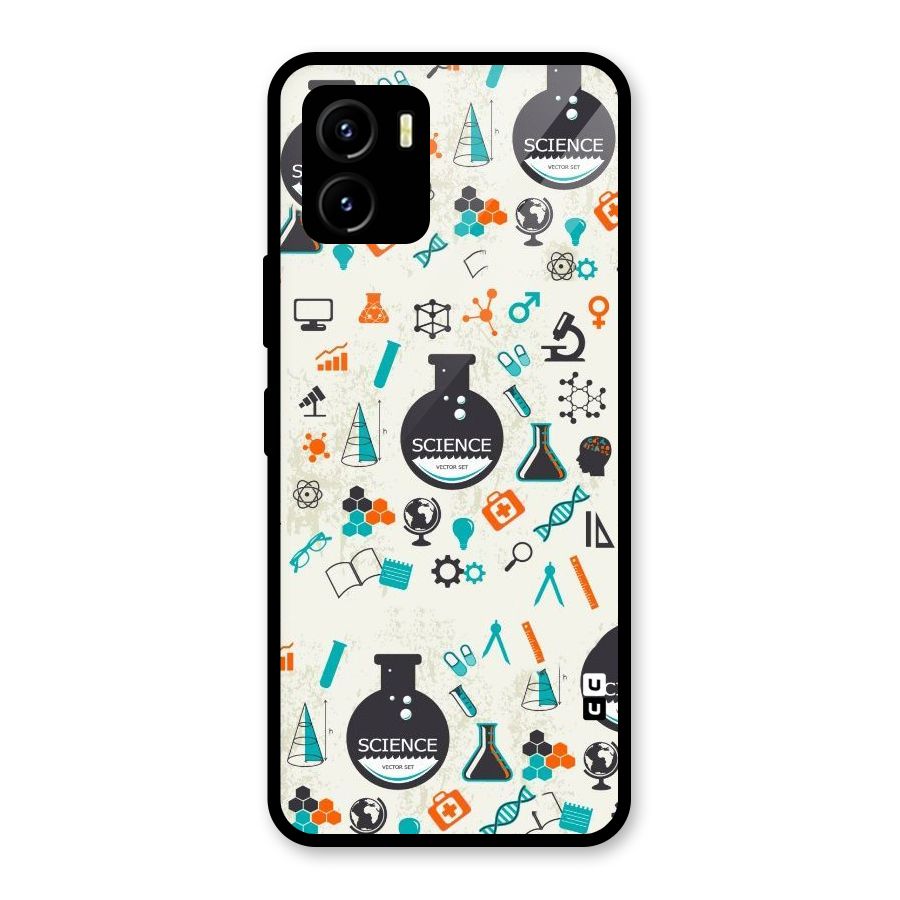 Science Side Glass Back Case for Vivo Y15s