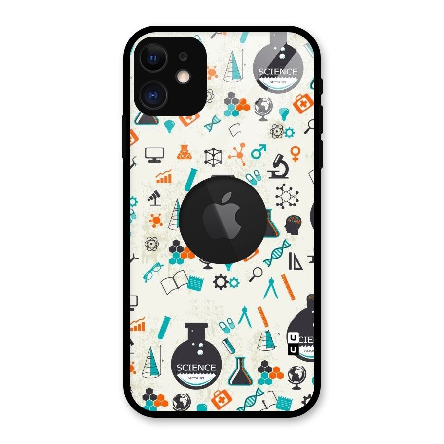 Science Side Glass Back Case for iPhone 11 Logo Cut