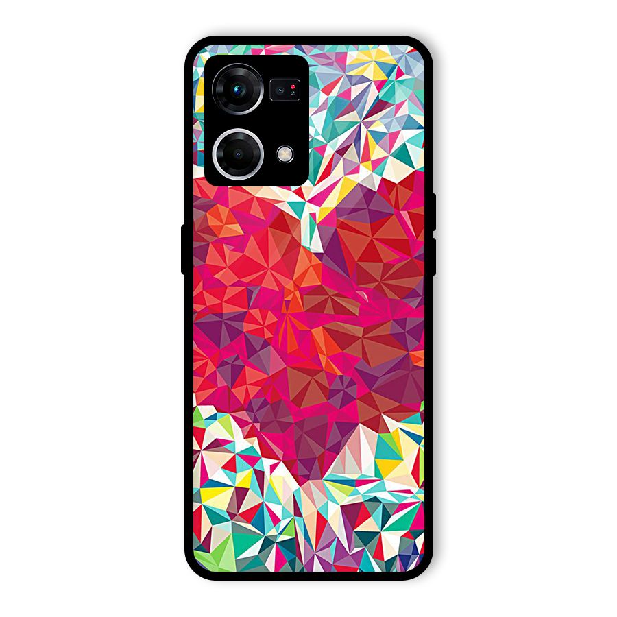 Scrumbled Heart Glass Back Case for Oppo F21 Pro 4G