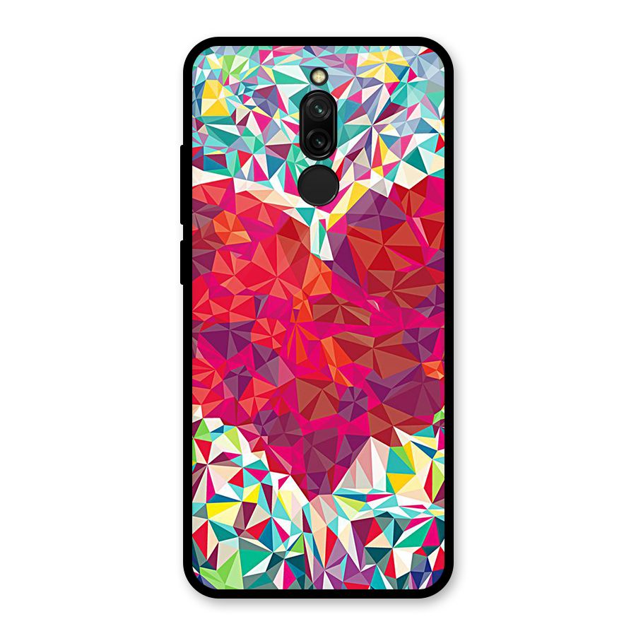 Scrumbled Heart Glass Back Case for Redmi 8