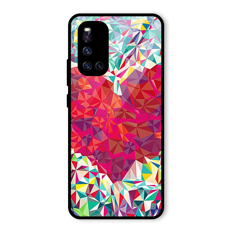 Scrumbled Heart Glass Back Case for Vivo V19
