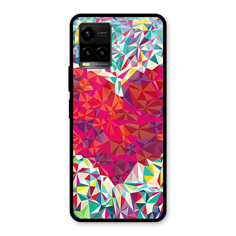 Scrumbled Heart Glass Back Case for Vivo Y21T