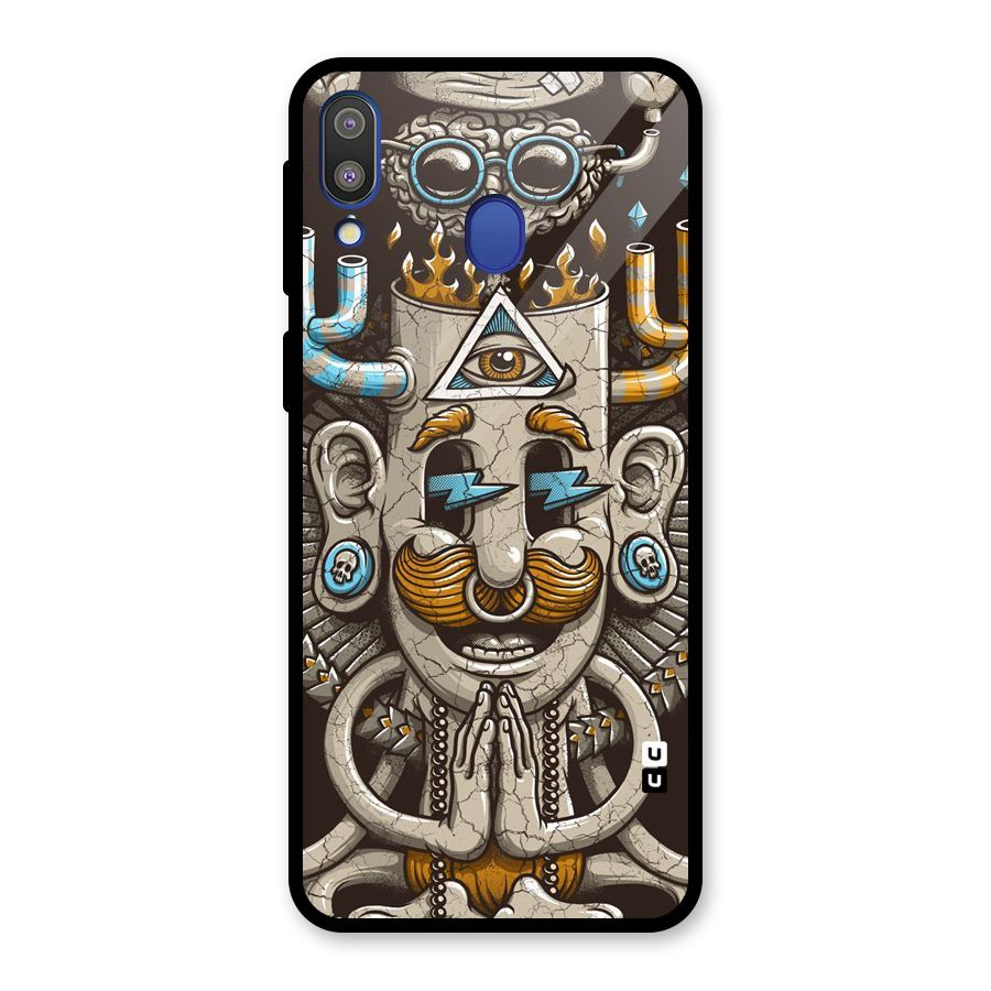 Sculpture Design Glass Back Case for Galaxy M20