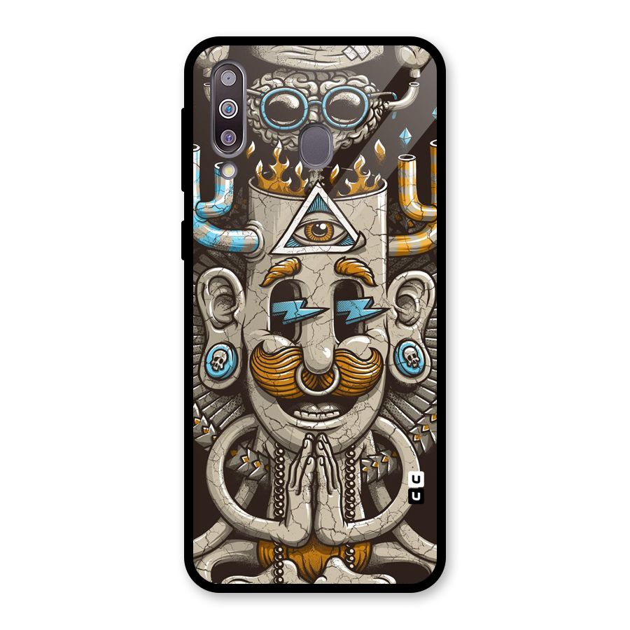 Sculpture Design Glass Back Case for Galaxy M30