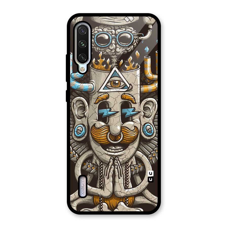 Sculpture Design Glass Back Case for Mi A3